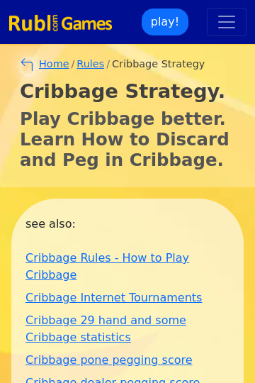 Cross Cribb Card Game of Strategy Luck Twist on Cribbage by