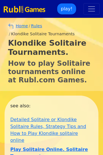 Klondike Rules