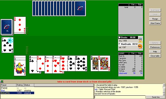 Play free Play OK Canasta Online games.